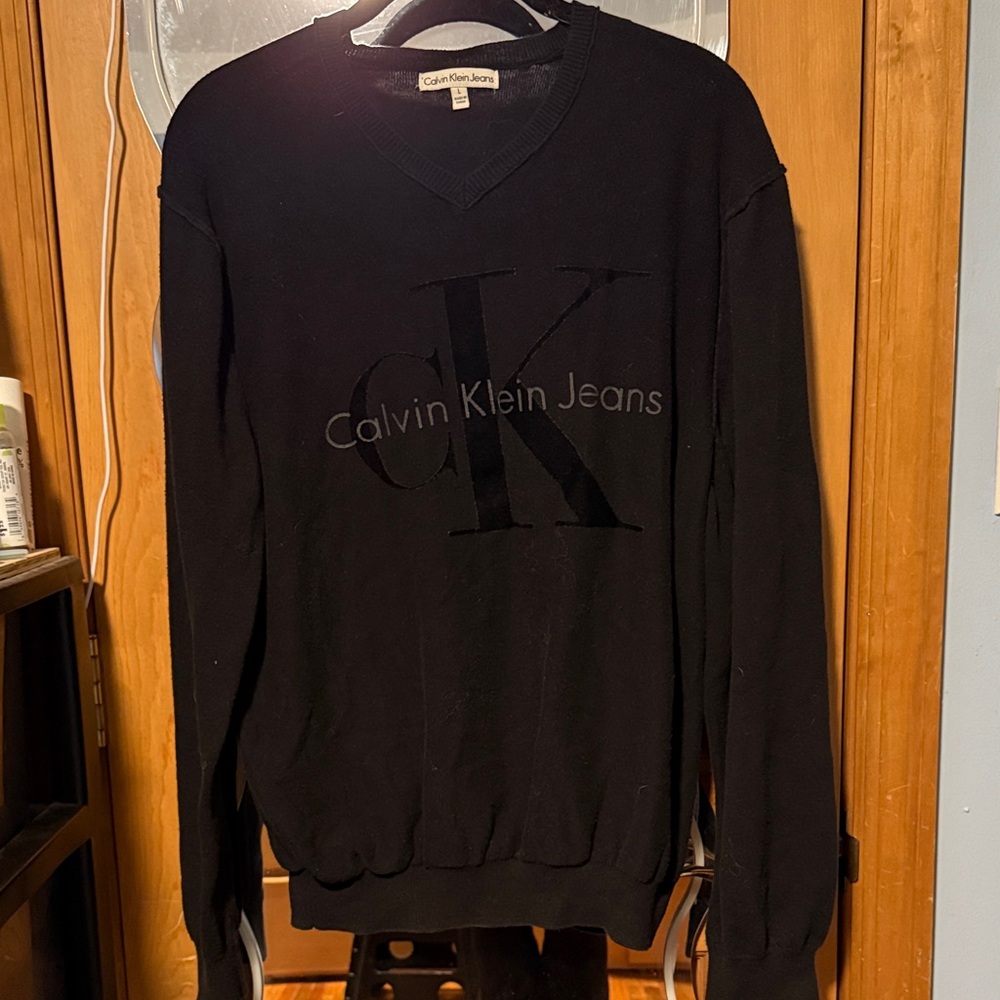 Calvin Klein Black V-Neck Sweater